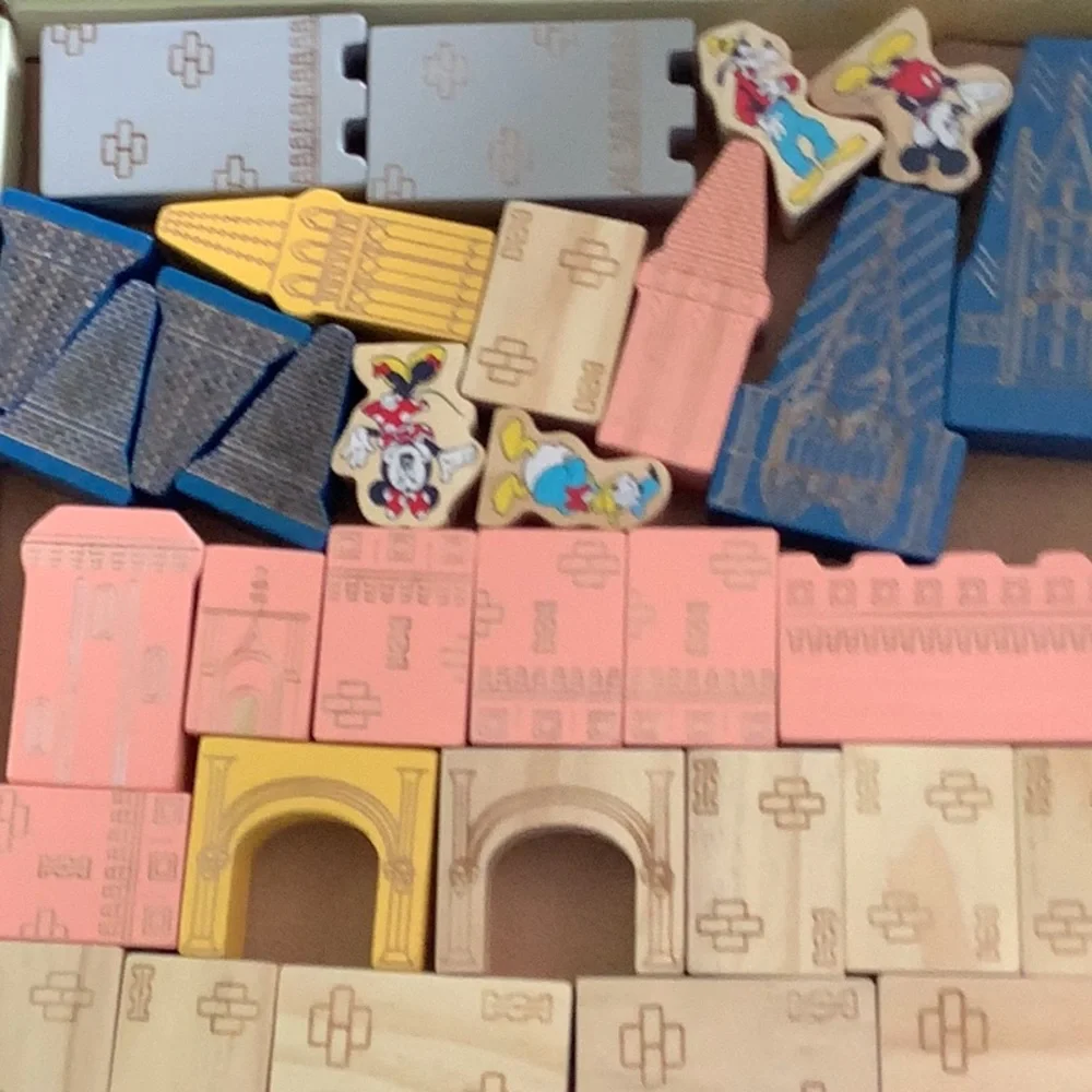 Disney Castle Stacking Block Set - Blue, Pink & Yellow